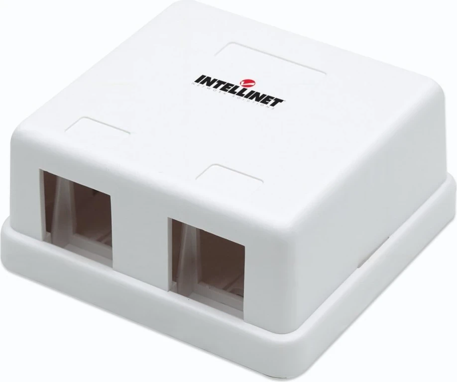 Ohišje za površinsko montažo za Keystone Jack, Intellinet 162852, 2-portno, belo