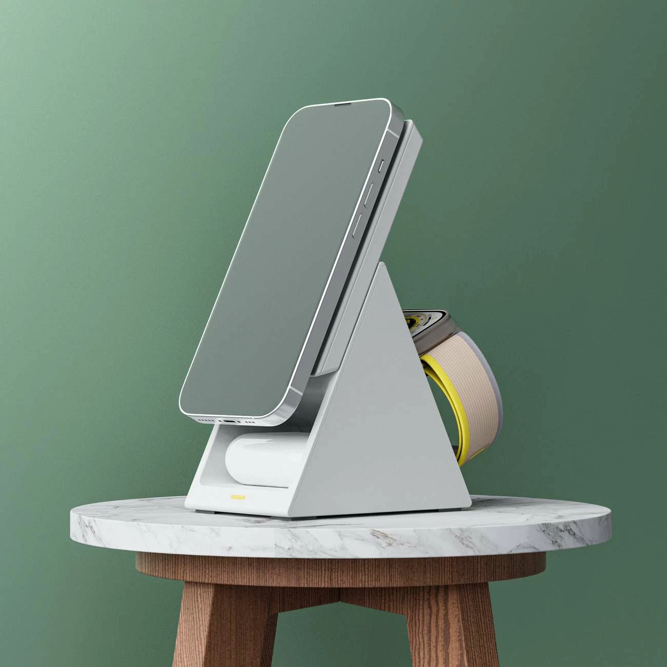 Brezžična 3-v-1 postaja za polnjenje Choetech T600, 15 W, bela