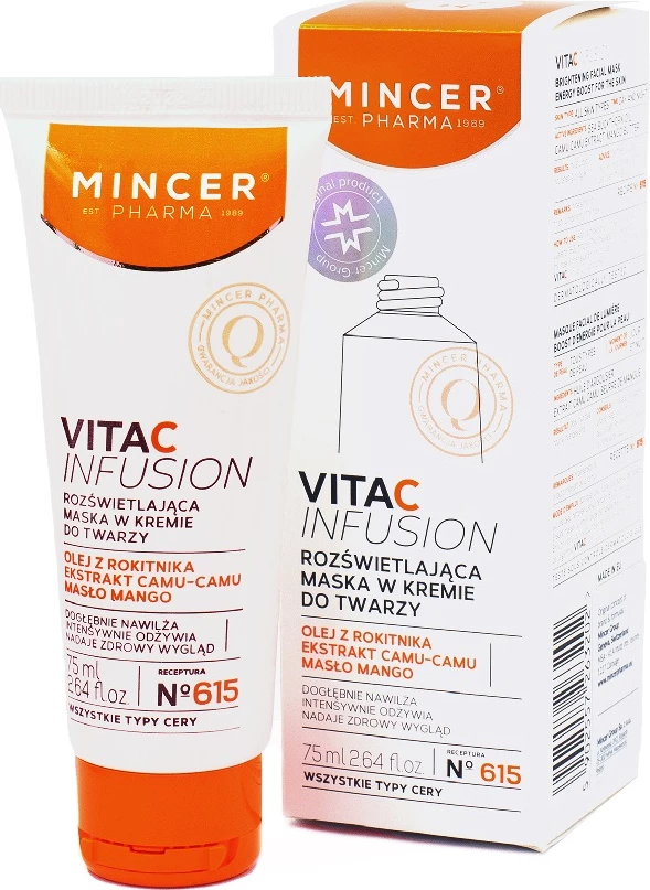 Kremna maska za obraz za ženske Mincer Pharma Vita C Infusion No.615, 75 ml