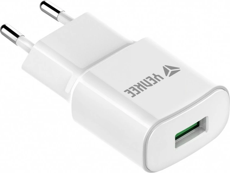 Hitri polnilec za vtičnico YENKEE YAC 2023WH, USB A, 18W, Quick Charge 3.0, bel
