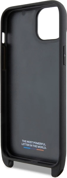 Ovitek za telefon BMW M Edition Carbon Stripe & Strap za iPhone 15/14/13, črn