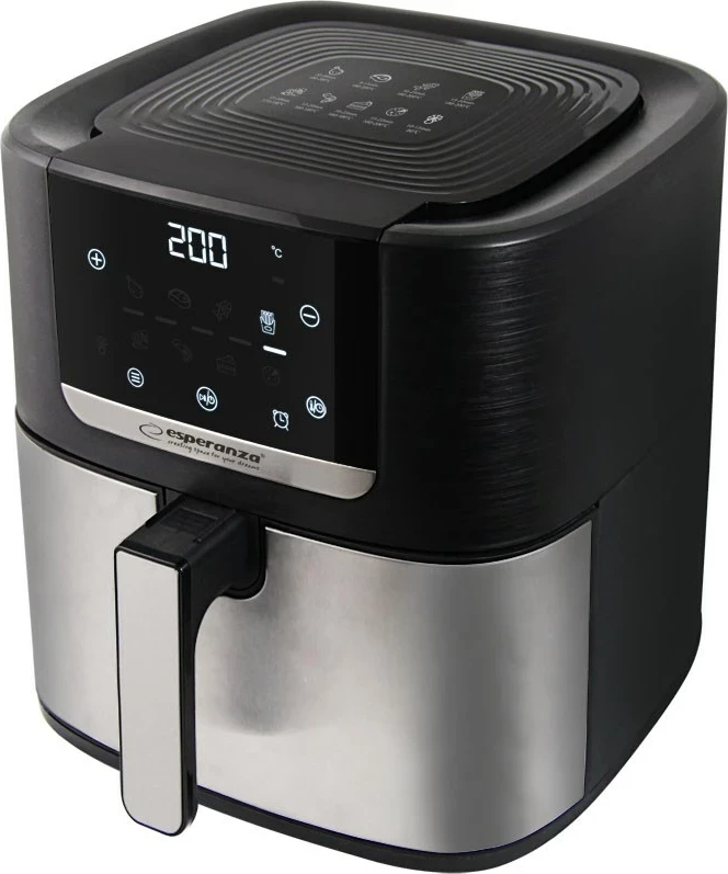 Zračni cvrtnik, 8 L, 1700 W, inox, črn - Esperanza EKA004