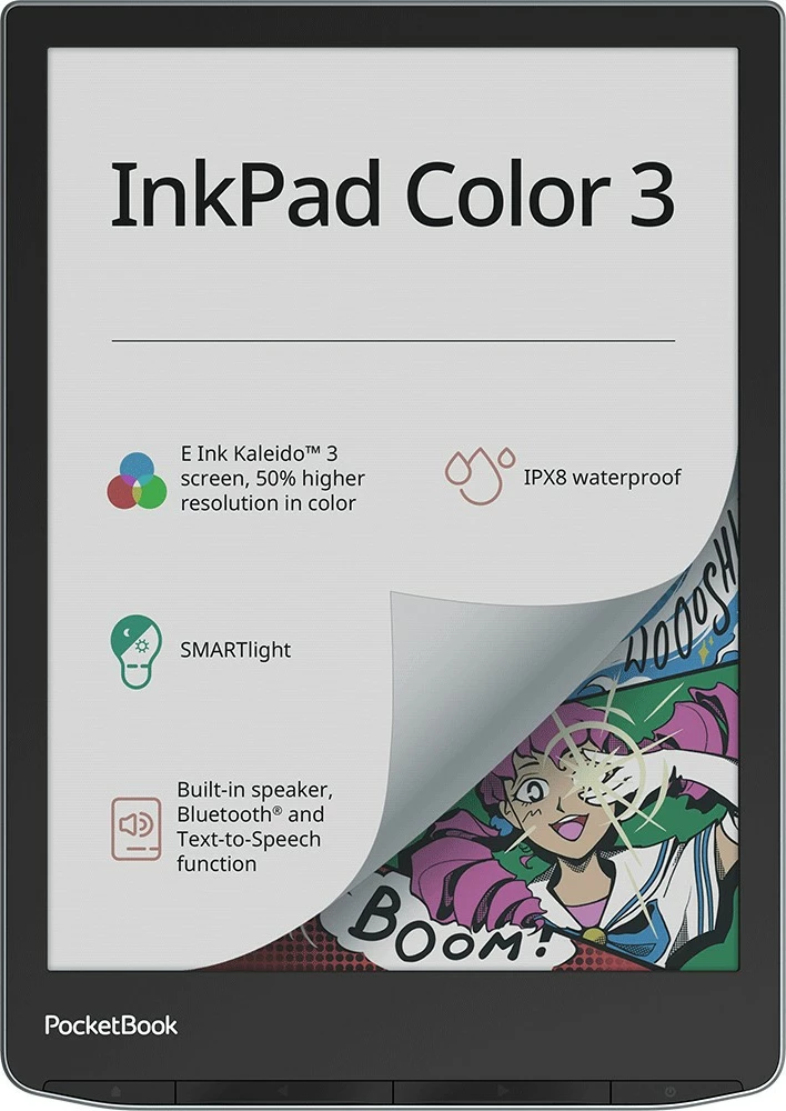 Barvit zaslon E Ink PocketBook InkPad Color 3, 32 GB, siv