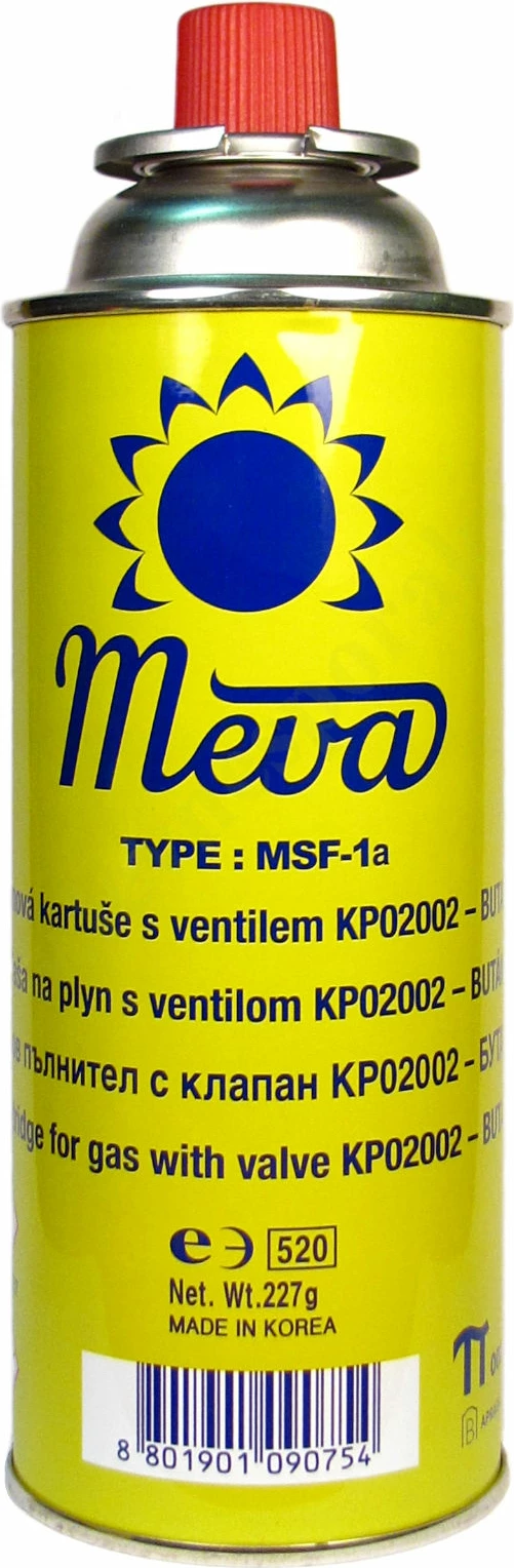 Komplet plinskega gorilnika z vžigalnikom piezo in 4 plinskimi kartušami, 1,6 kW Meva KP18004