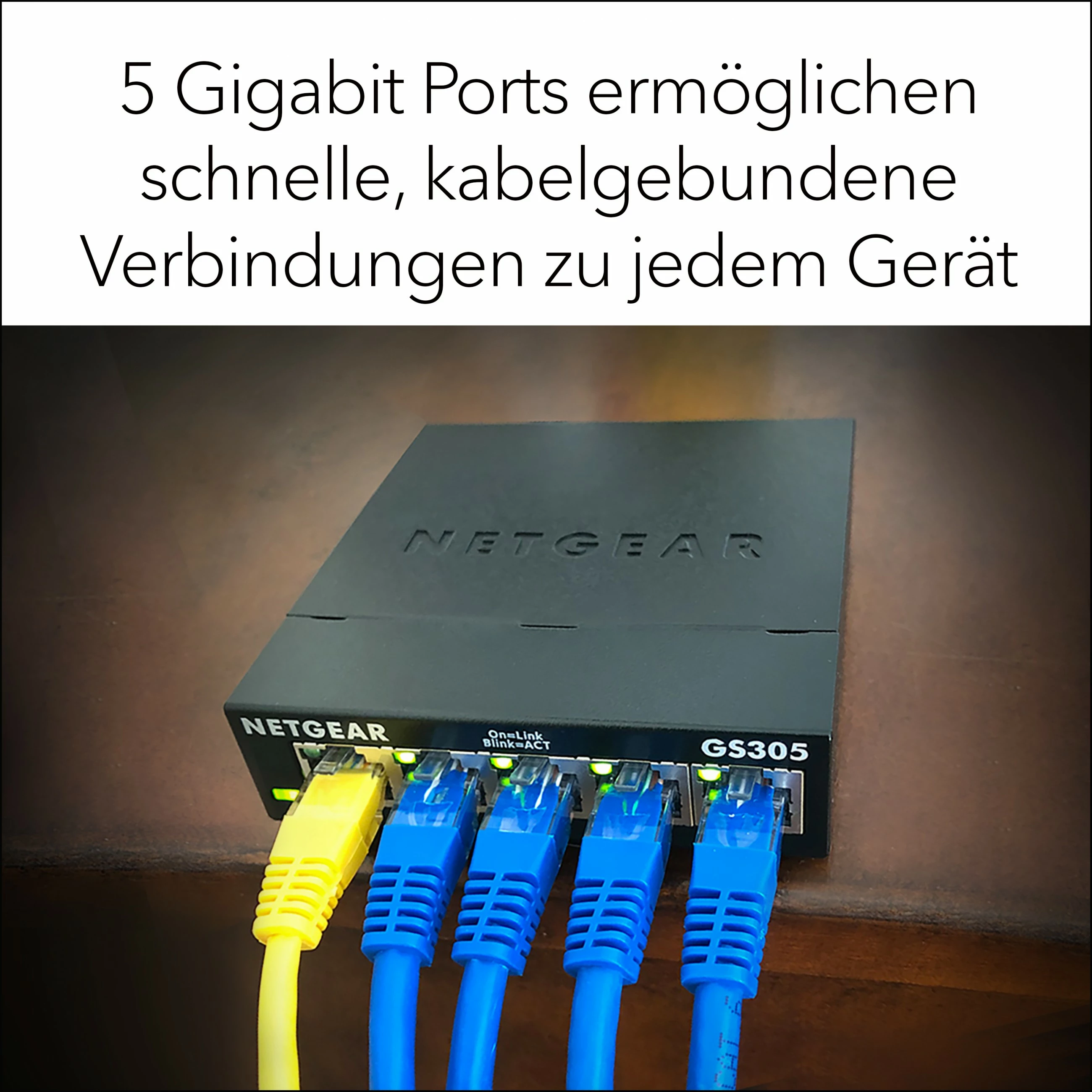 Preprost stikalo NETGEAR GS305, Gigabit Ethernet, nep Montažno