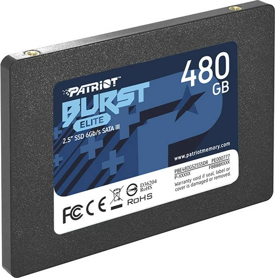 SSD 480 GB Patriot Burst Elite, 2,5", SATA III, črn