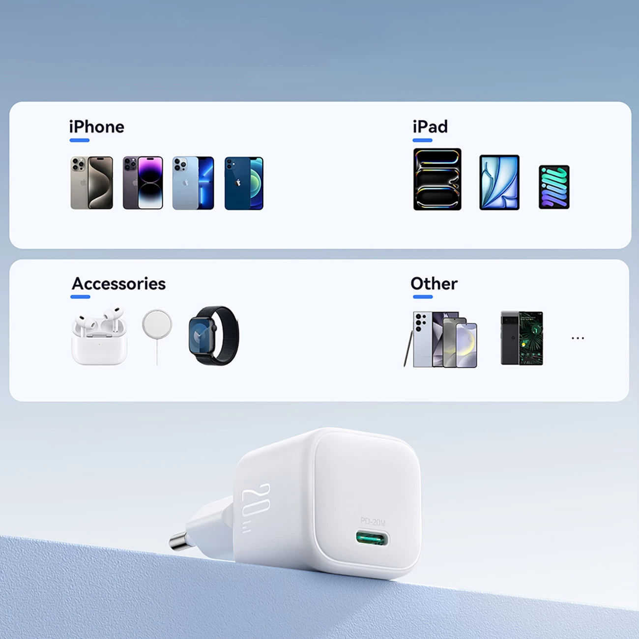 GaN karikator, Joyroom JR-TCG08, 20 W, USB-C, bel