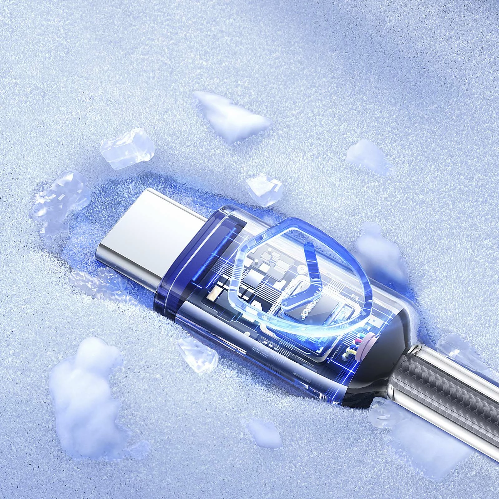 USB-C na USB-C kabel Joyroom S-A42 Crystal-Clear Series, 1,2 m, 60 W, črn