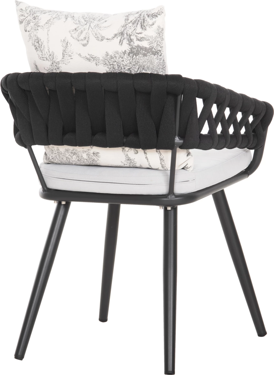 Aluminijasti naslanjač CAMDEN FH6141.01 z blazino na hrbtu v ecru barvi z vzorcem - antracit 56x60x72-87Hcm