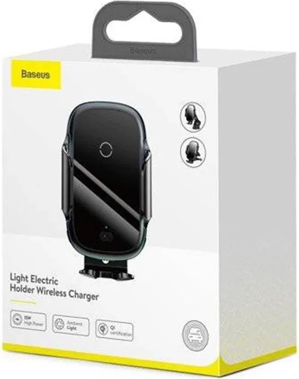 Nosilec za telefon z brezžičnim polnjenjem Baseus Light Electric, WXHW03-01, črn