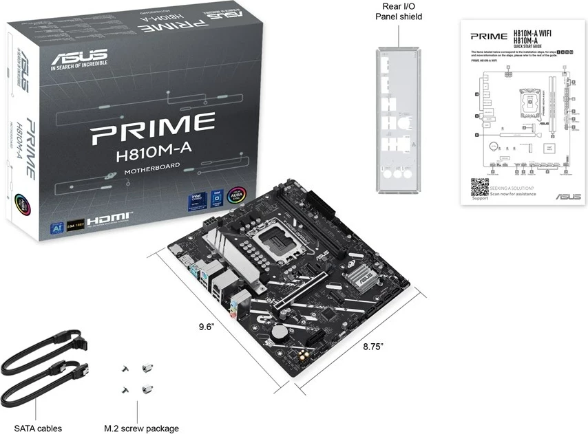 Plošča ASUS PRIME H810M-A-CSM, Intel H810, micro ATX, črna