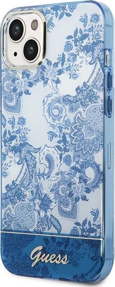 Ovitek Porcelain Collection za iPhone 14 Plus 6,7", Guess, moder