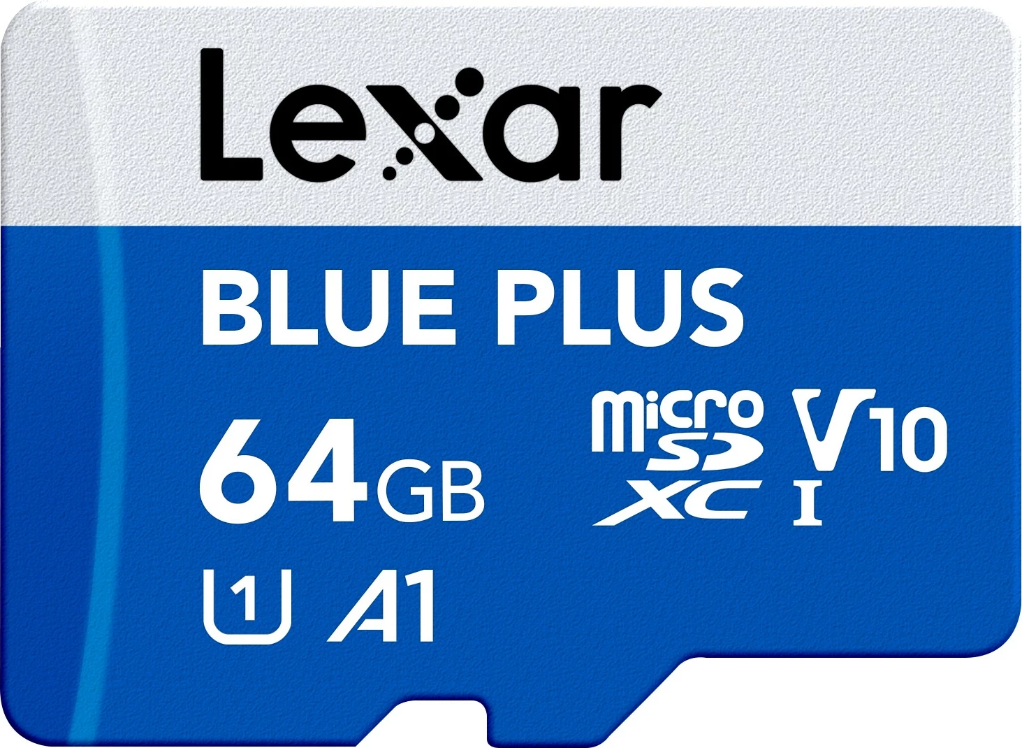 microSD kartica 64GB SDXC UHS-I, C10 A1 U1 V10 100 MB/s, modra — Lexar LMSBLPL064G-BNANG z SD adapterjem