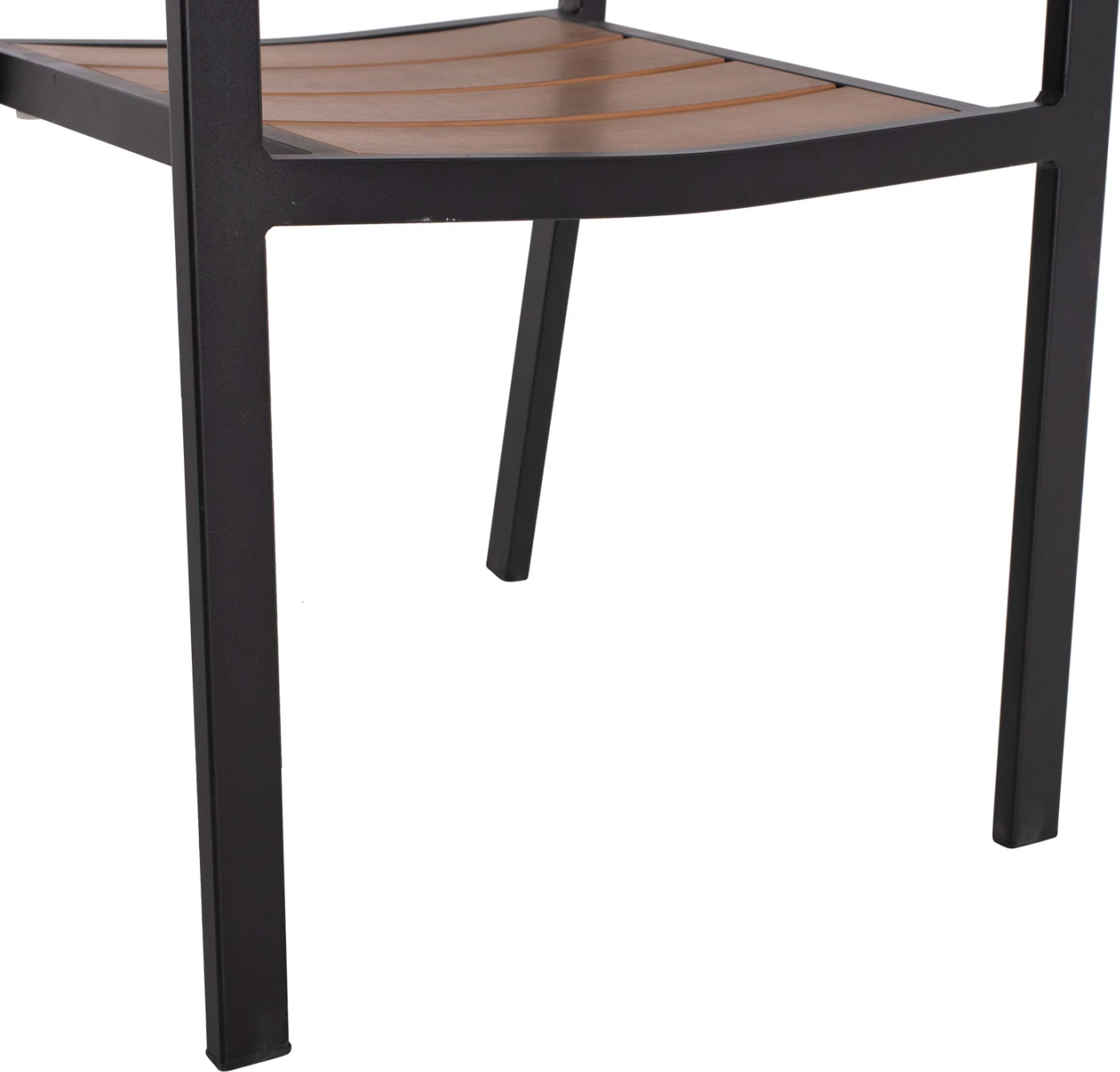 Aluminijasti naslanjač SAGA FH5127.03 črn s sedežem in naslonjalom iz polilesa 56x55x85,5Hcm