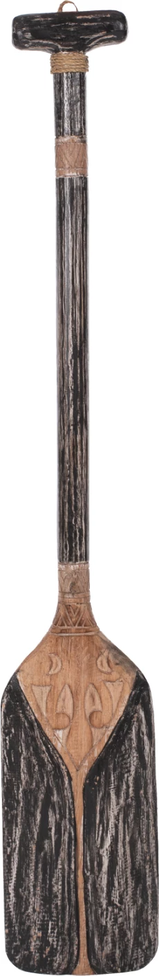 Stenska dekoracija FH7709.03 iz masivnega albasia lesa črna 16,5x100cm