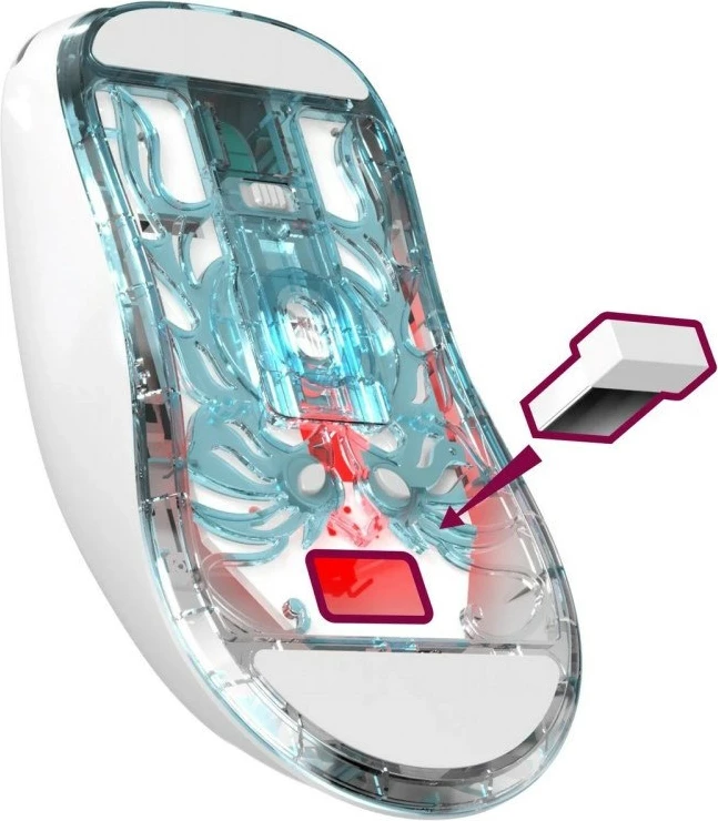 Brezžična miška, 10000 DPI, 6 gumbov, bela Defender Fame GM-516