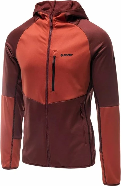 Duks s kapuco, Hi-Tec, črno-rdeč, moški