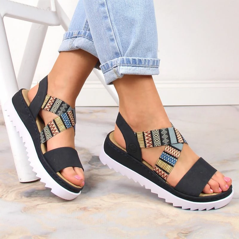 Udobne sandale Rieker, večbarvne