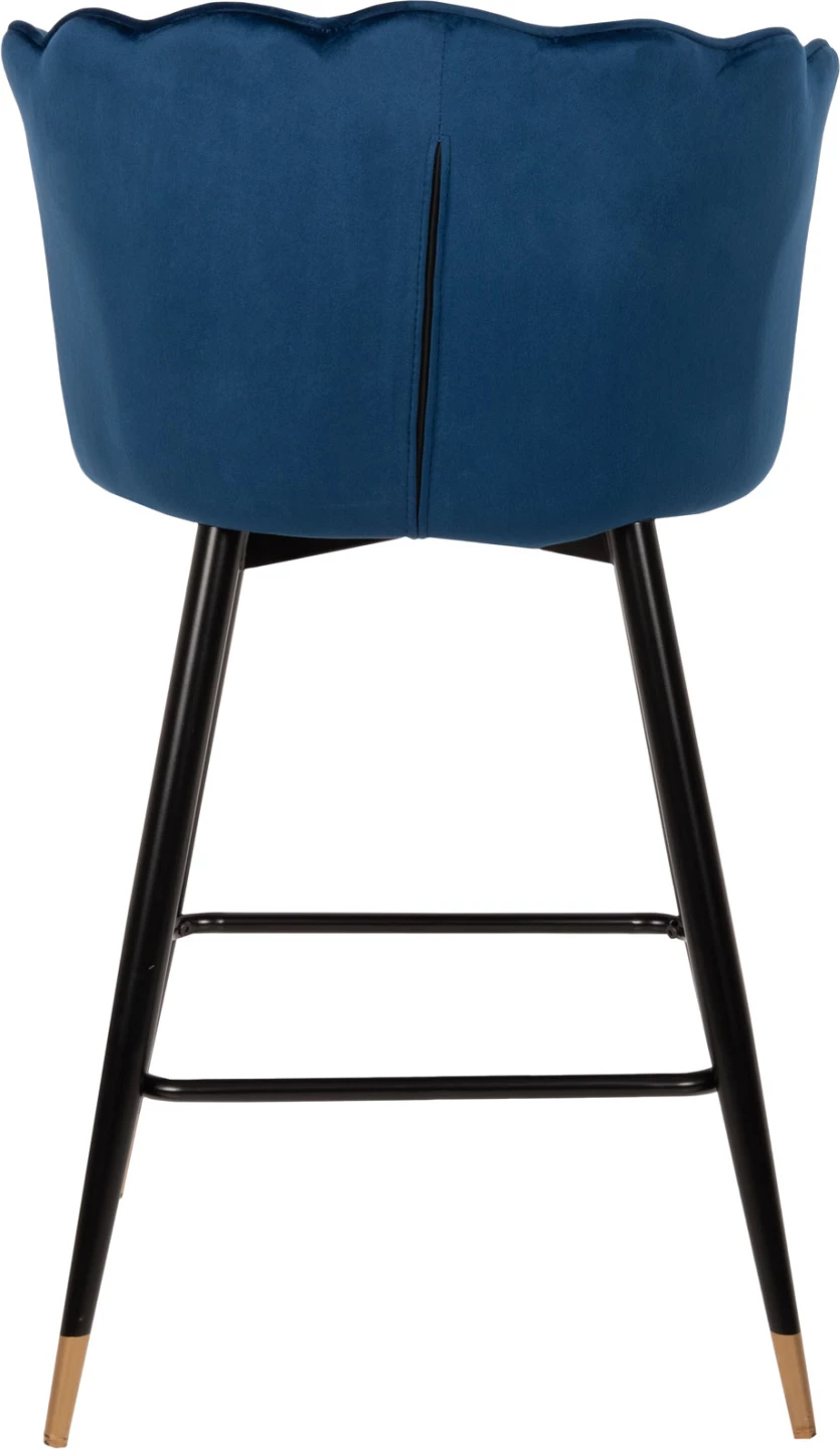 Barski stol VESNA FH8736.08 modri žamet kovinski okvir v črni barvi 50x50x90Hcm, set 2 kosov