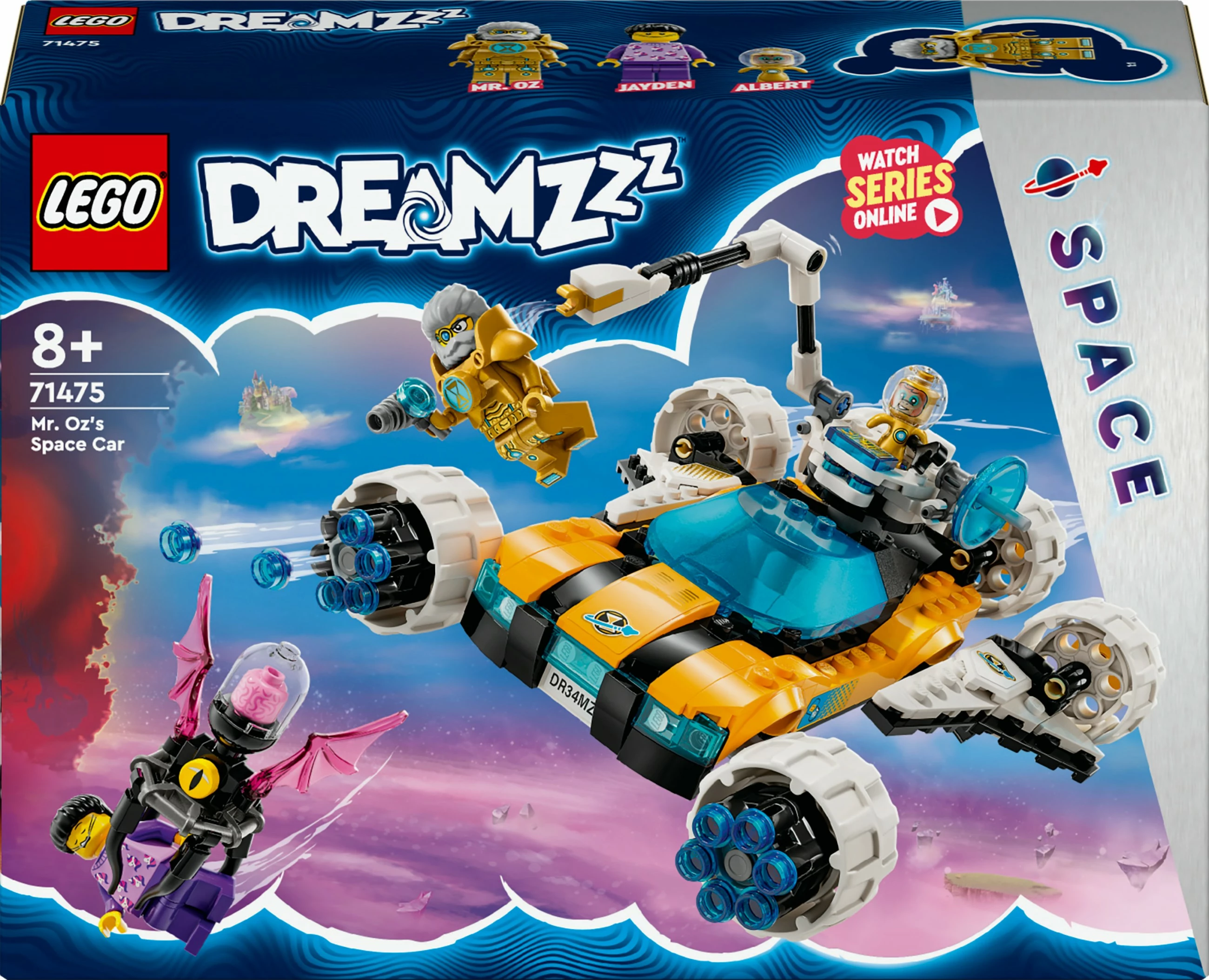 Set za sestavljanje LEGO DREAMZzz Mr. Oz Space Car, 350 delov, večbarven