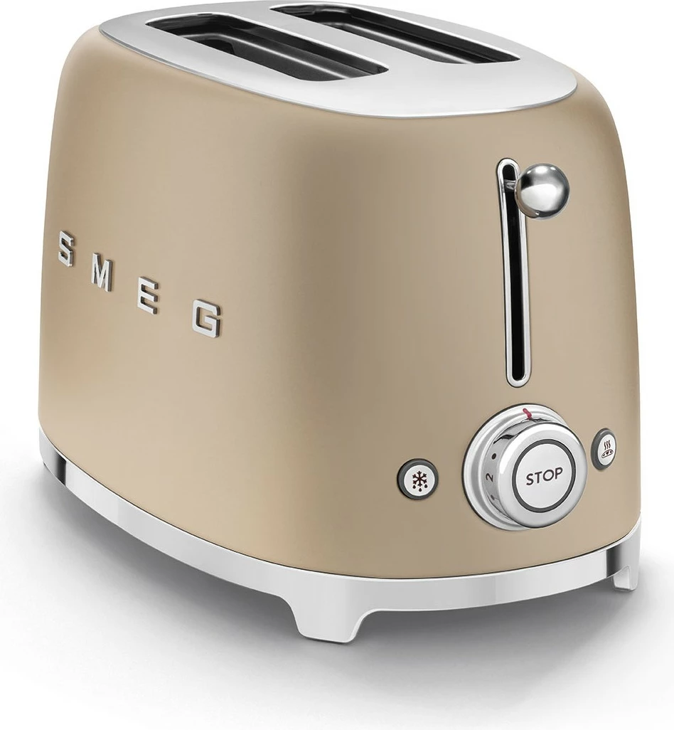 Toster SMEG TSF01CHMEU, 2 rezini, 950 W, zlato/champagne