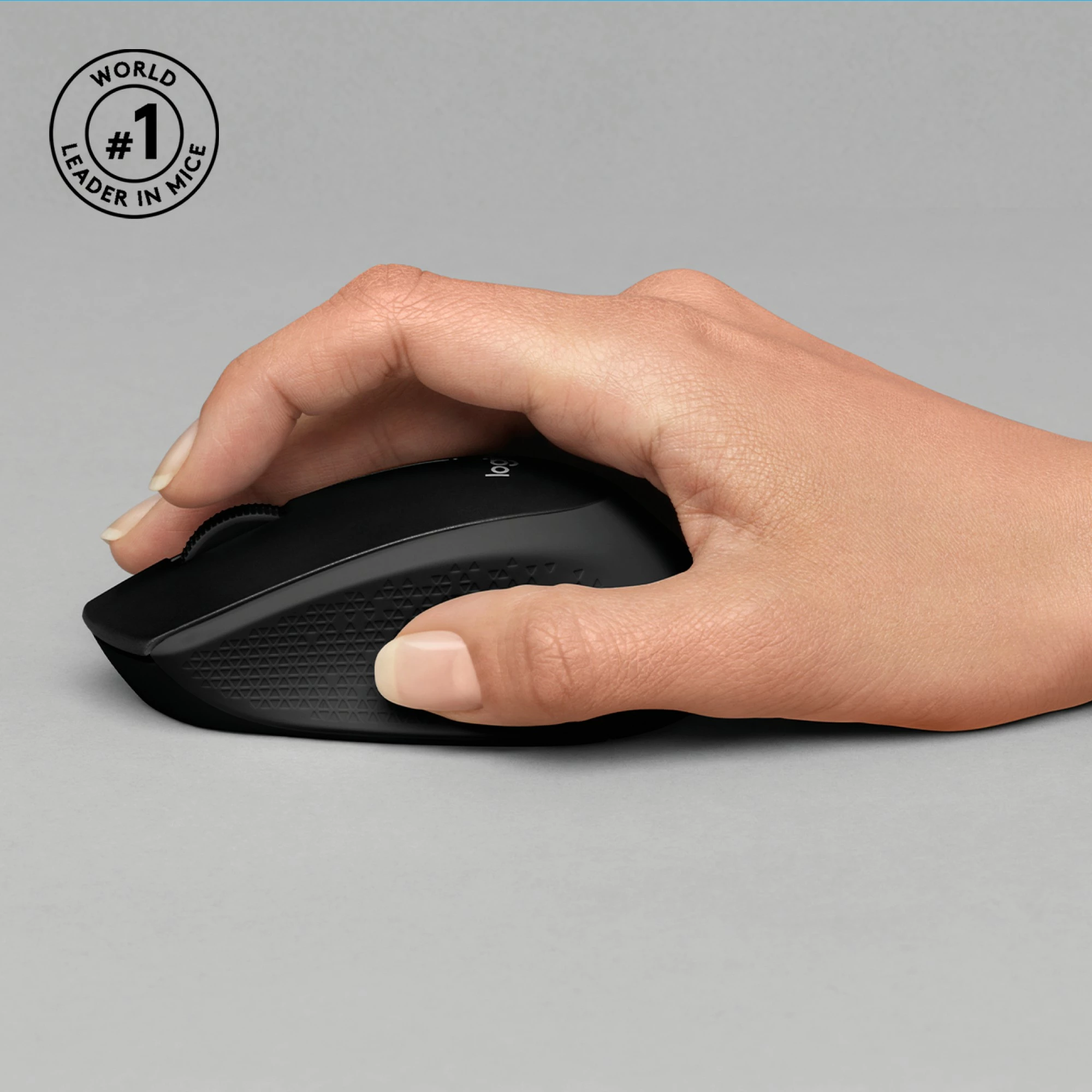 Brezžični tihi miš, Logitech M330 SILENT PLUS, desna, RF, 1000 DPI, črna