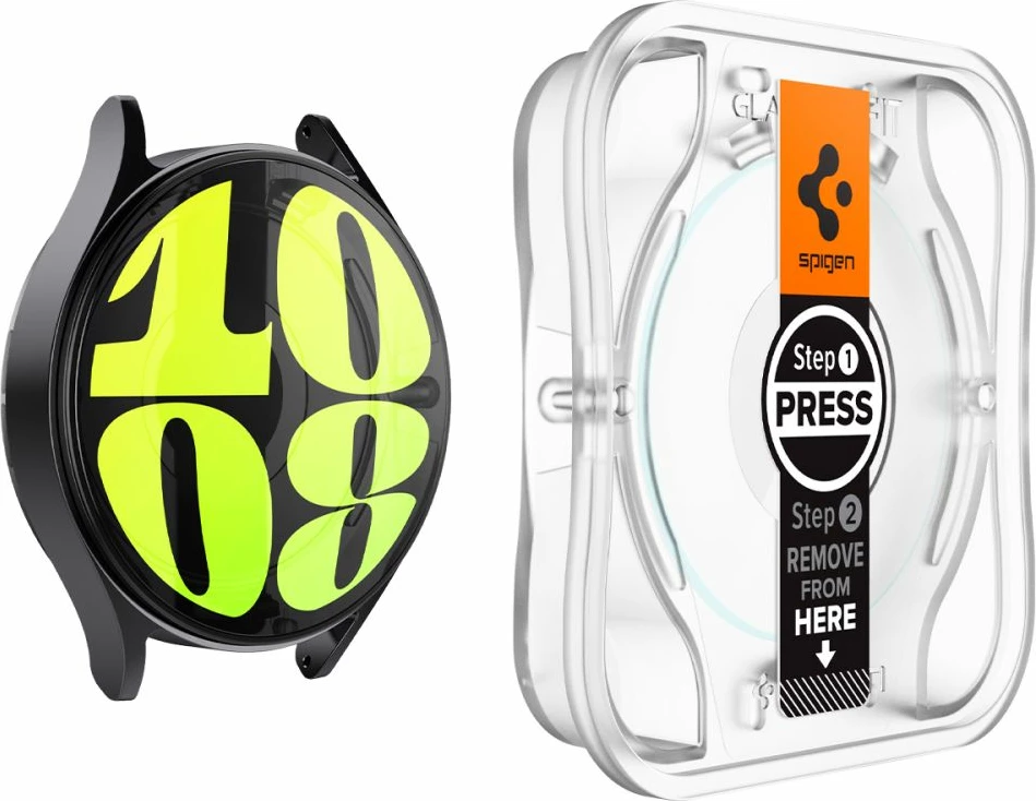Kaljeno steklo za pametno uro Samsung Galaxy Watch 7, 40 mm, Spigen Glas.tR EZ Fit, 2 kosa