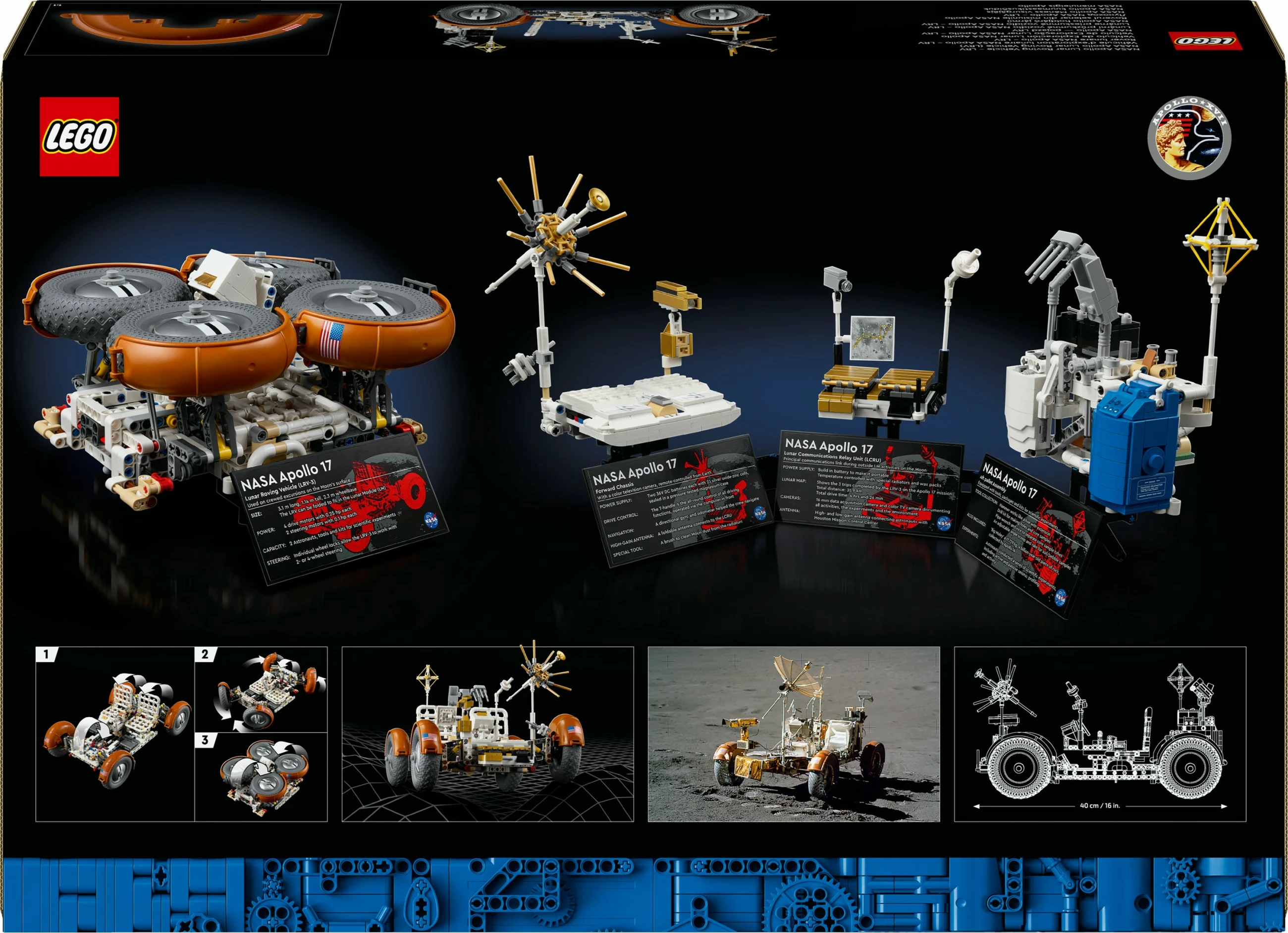 Model lune LEGO Technic NASA Apollo Lunar Roving Vehicle 42182, večbarven