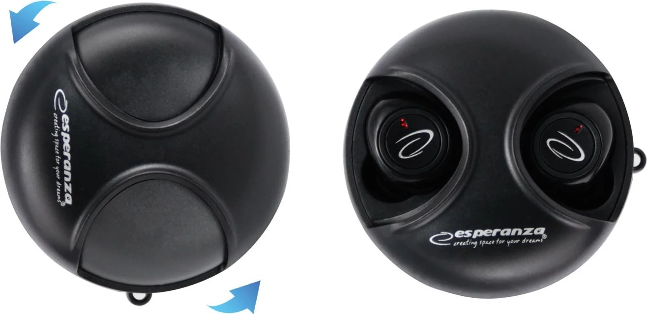 Brezžične ušesne slušalke Esperanza EH228K, črne