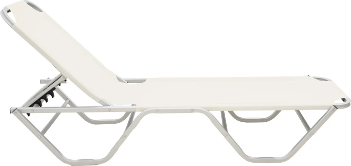 Ležalnik iz aluminija, zložljiv, iz textilena, svetlo bež, 56x188x30 cm - Dessie