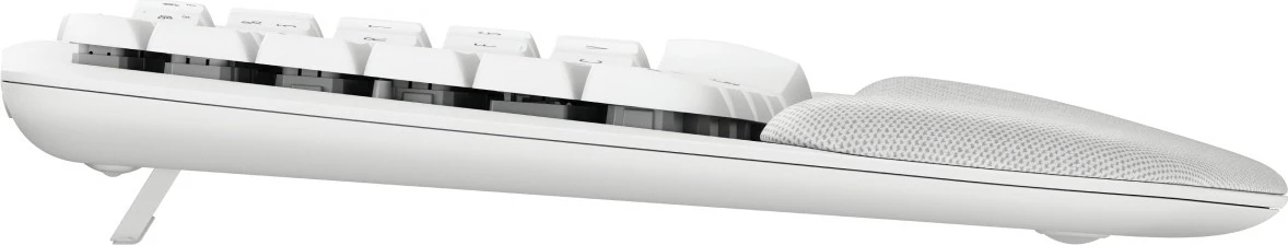 Ergonomska brezžična polno velika tipkovnica za Mac Logitech Wave Keys, Bluetooth, membranska, QWERTZ, bela