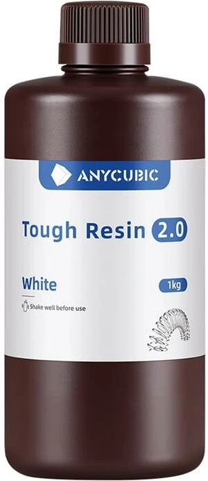 Trdna fotopolimerna smola za 3D tiskalnike AnyCubic Tough Resin 2.0 IPSSXWH-101A, 1 kg, bela