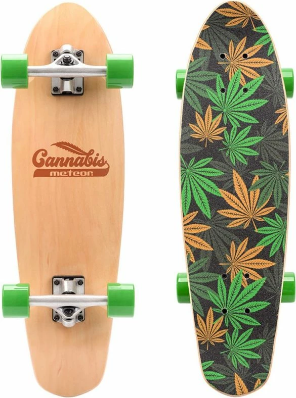 Kruzing skateboard za moške in otroke Meteor, rjava in zelena