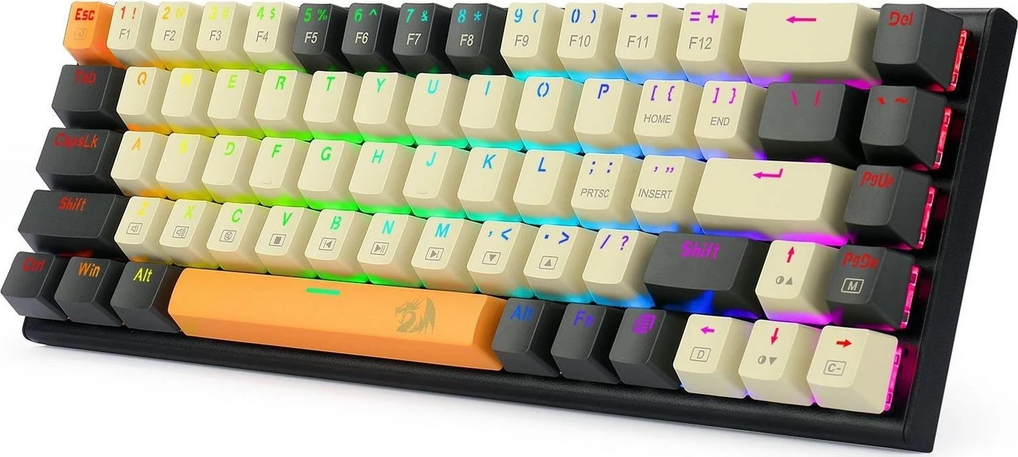 Mehanska tipkovnica Ryze Redragon K633CGO-RGB, 61 tipka, rjava