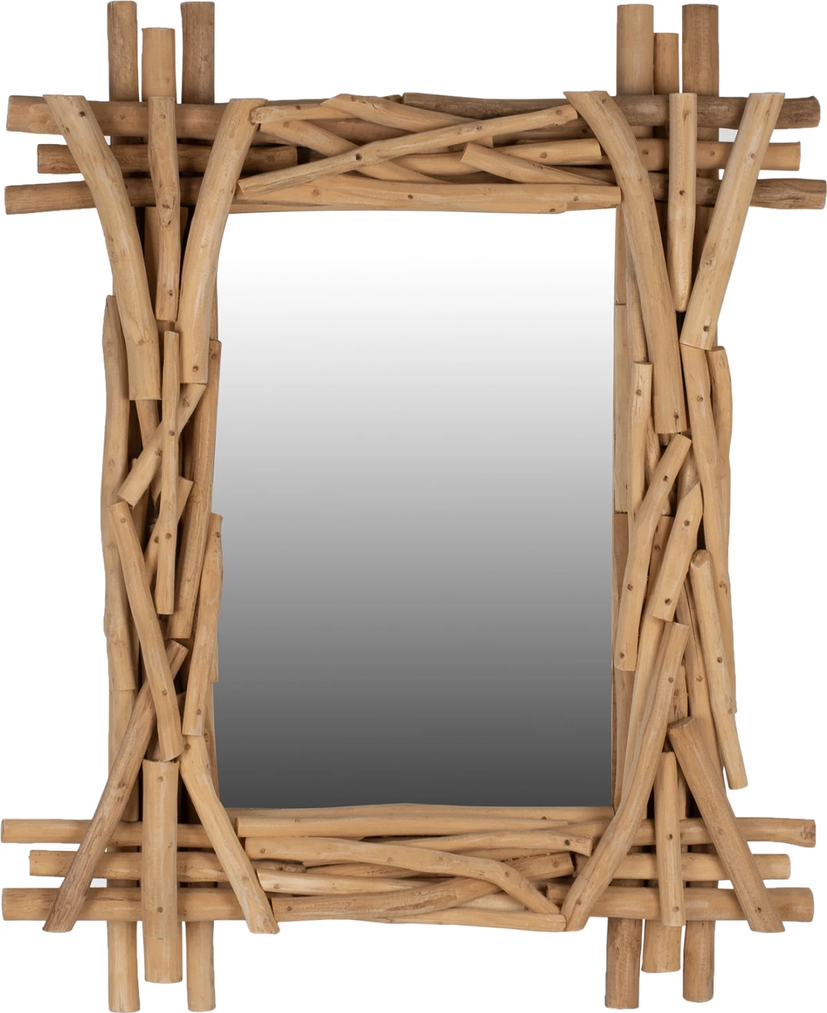 Ogledalo iz masivnih vej TEAK FH9372 naravno 100x80H