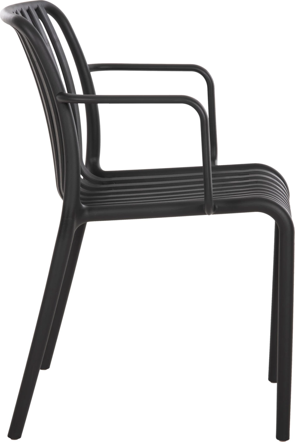 Vrtni naslanjač CONVEE FH6105.02 iz polipropilena v črni barvi 55x56x79H cm