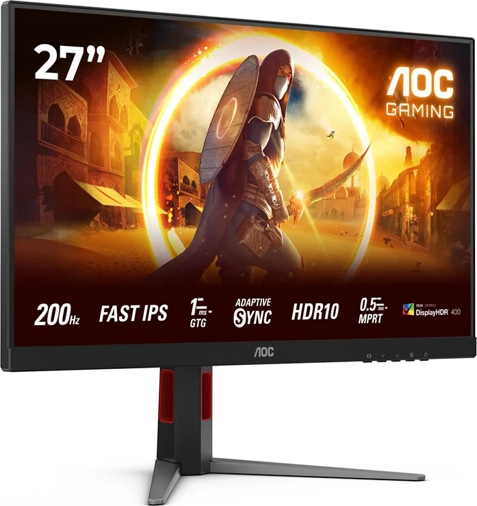 Gaming monitor 27", Full HD, 200 Hz, LED, črn z rdečimi detajli, AOC 27G4HA