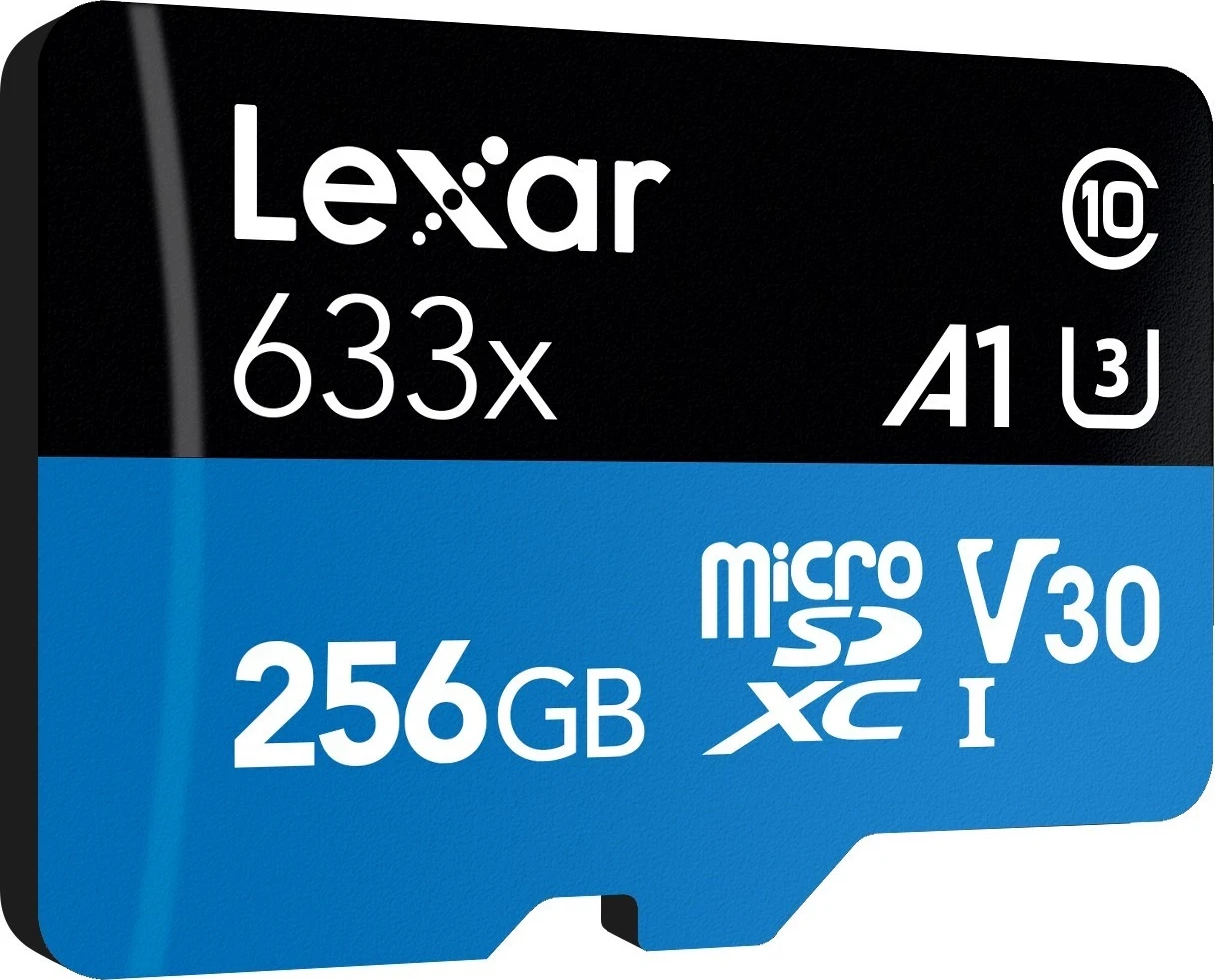 Visokozmogljiva microSD kartica 256GB Lexar, 633x, UHS-I C10 A1 V30 U3
