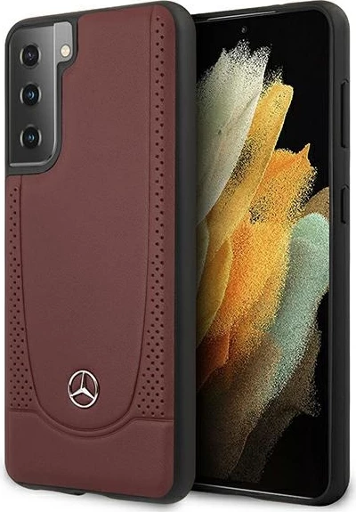 Zaščitni ovitek iz usnja, Mercedes Urban Line za Samsung Galaxy S21+, rdeč