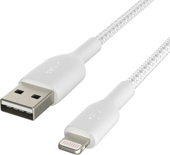 Kabel, Belkin CAA002BT2MWH, 2 m, Lightning - USB A, bel