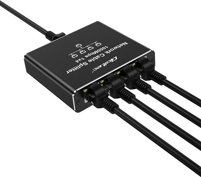 Stikalo za omrežje, 5 vrat RJ45, 1000 Mb/s, aluminij, USB-C Qoltec 52293