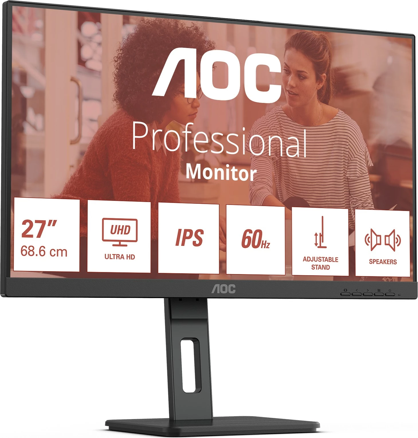 Monitor 27", 4K Ultra HD, LED, črn AOC U27E3UF