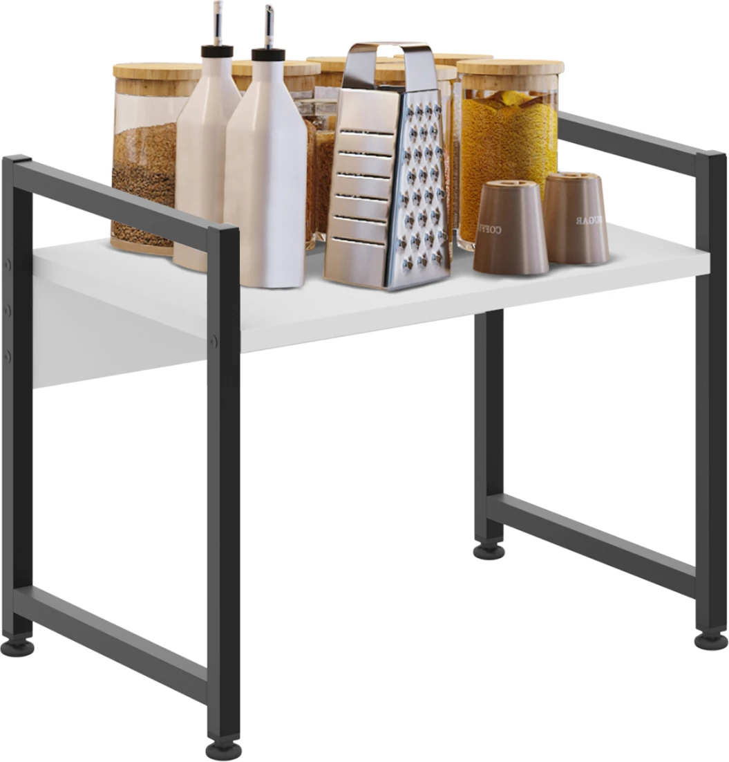 Kuhinjska organizacijska polica BECKO FH18219.01 melamin v beli-črni kovini 53x35x41Hcm