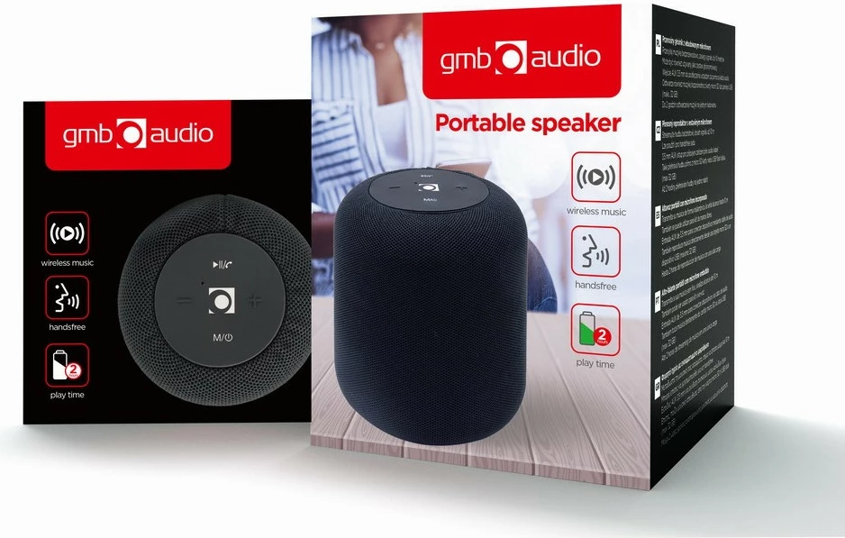 Prenosni zvočnik Bluetooth Gembird, črn
