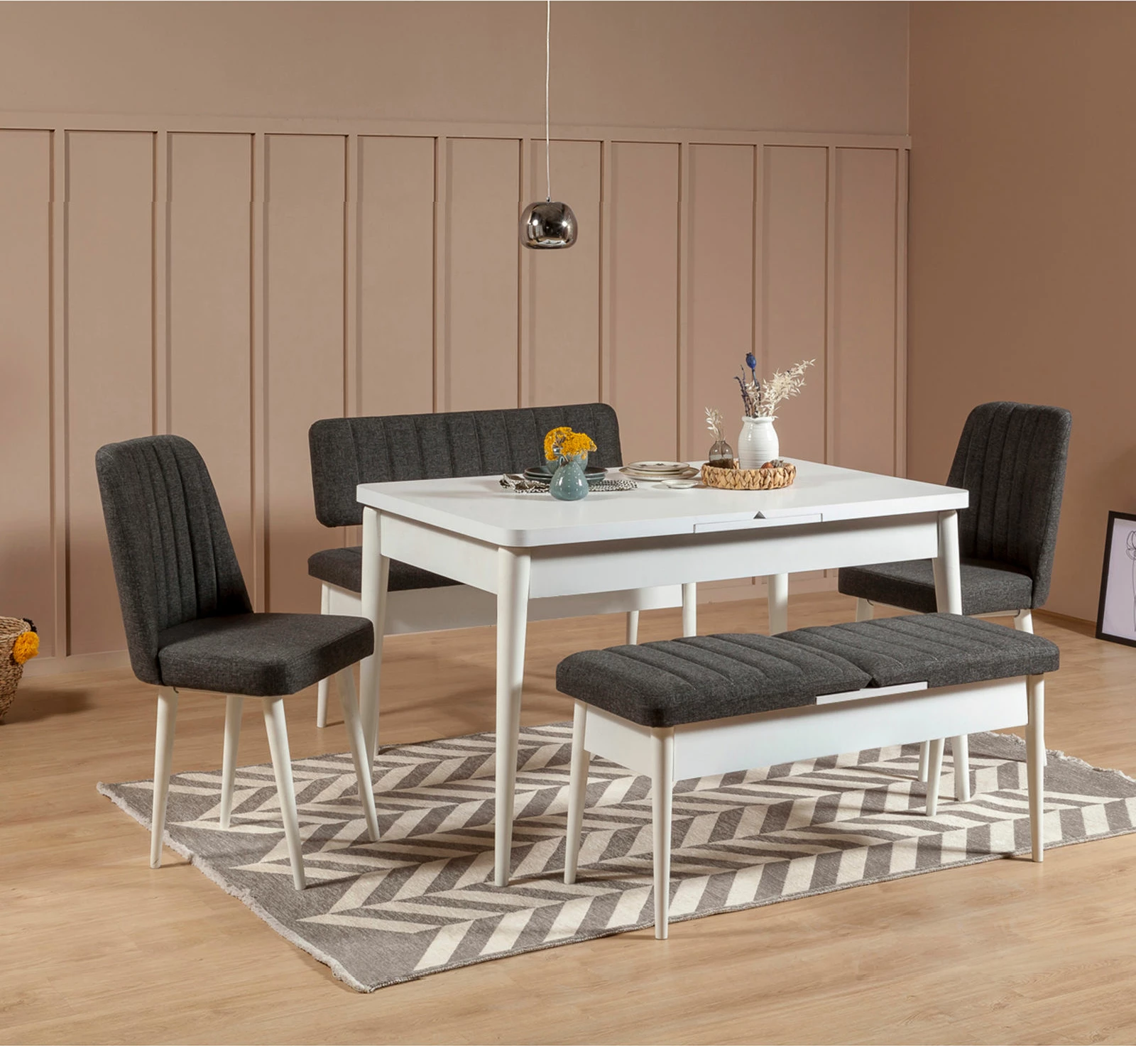 Klop Hanah Home Vina, antracit, bela