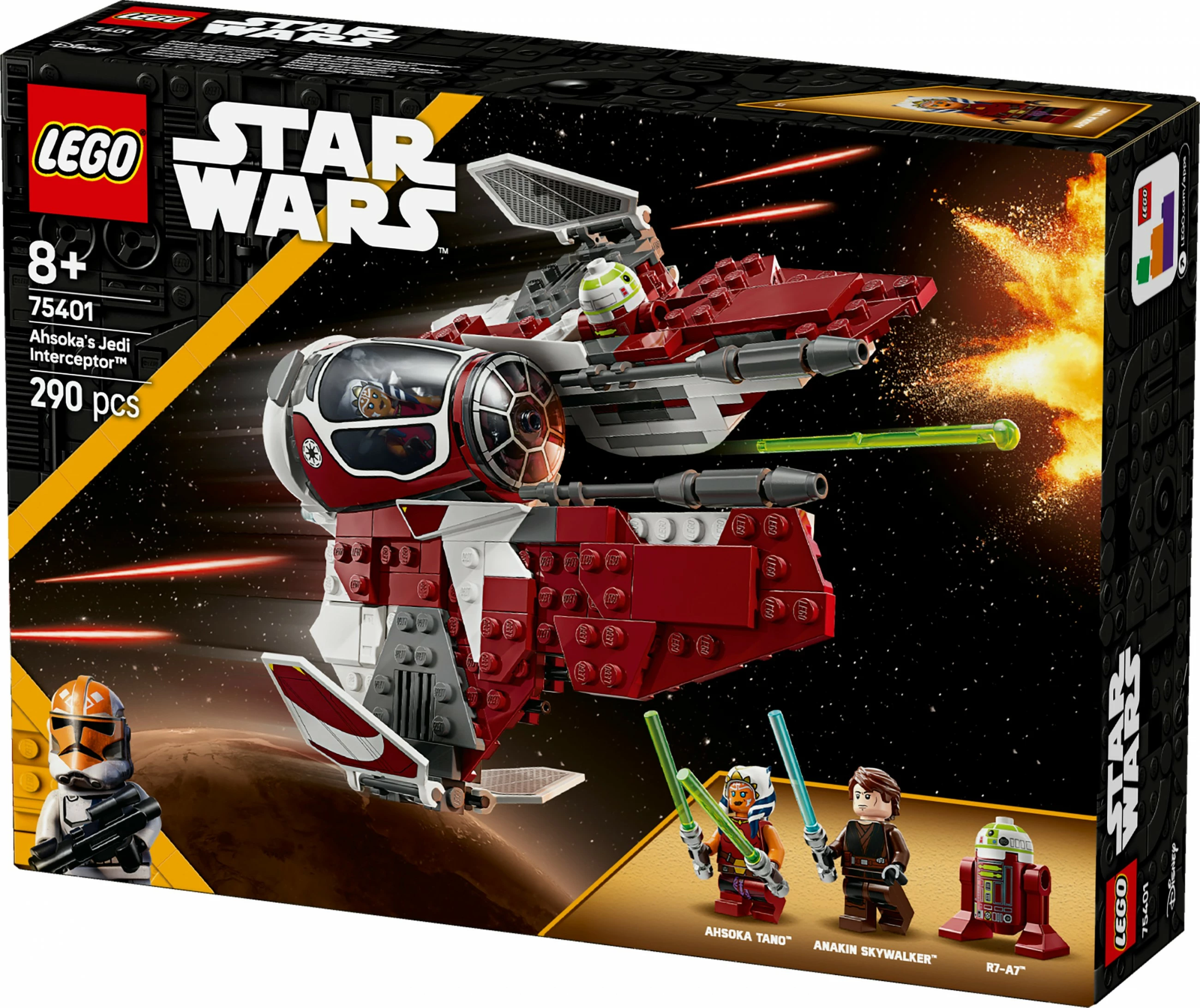 Gradbeni set Jedi Interceptor Ahsoka, LEGO Star Wars 75401, večbarven