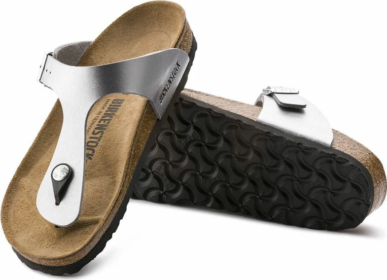 Japanke Gizeh Birko-Flor Birkenstock, srebrne, ženske