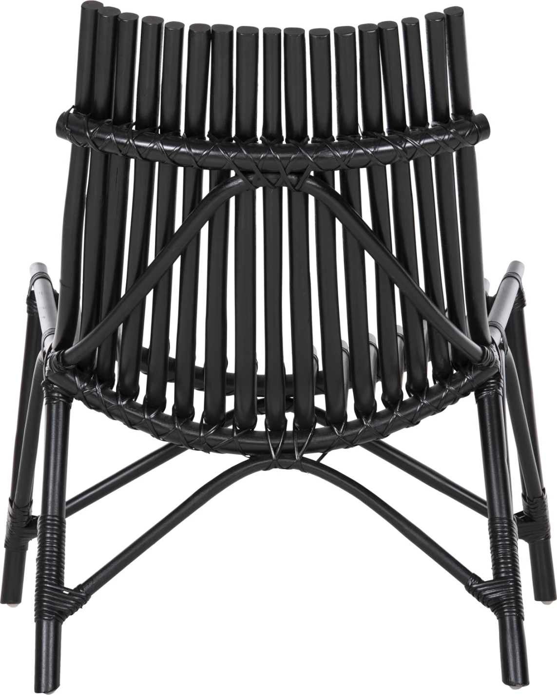 Stol za zunaj CELLION FH9812.02 ratan palice v črni barvi 76x72x83Hcm