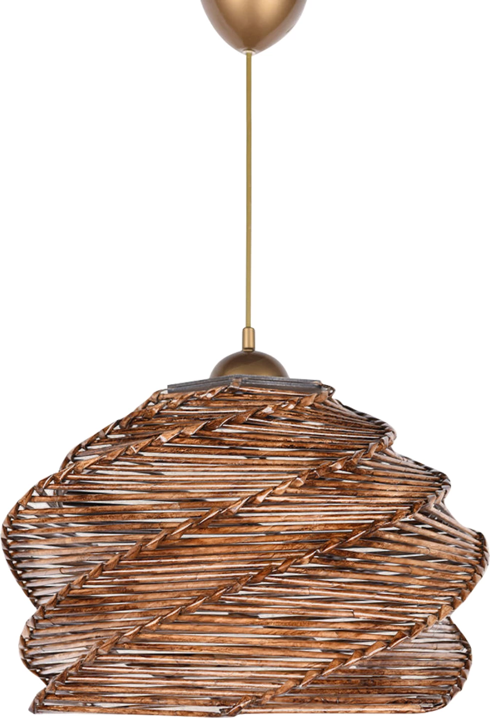 Viseča stropna svetilka za notranje prostore FH7372 iz lesa in bambusa oreh 32x32x65 cm