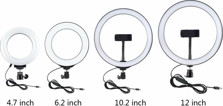 LED obročna luč s prilagodljivo podlago Puluz PU391, 6.5W, majhen stojalo, bela